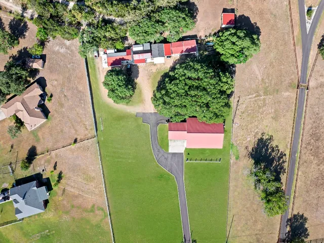 an aerial view of a house