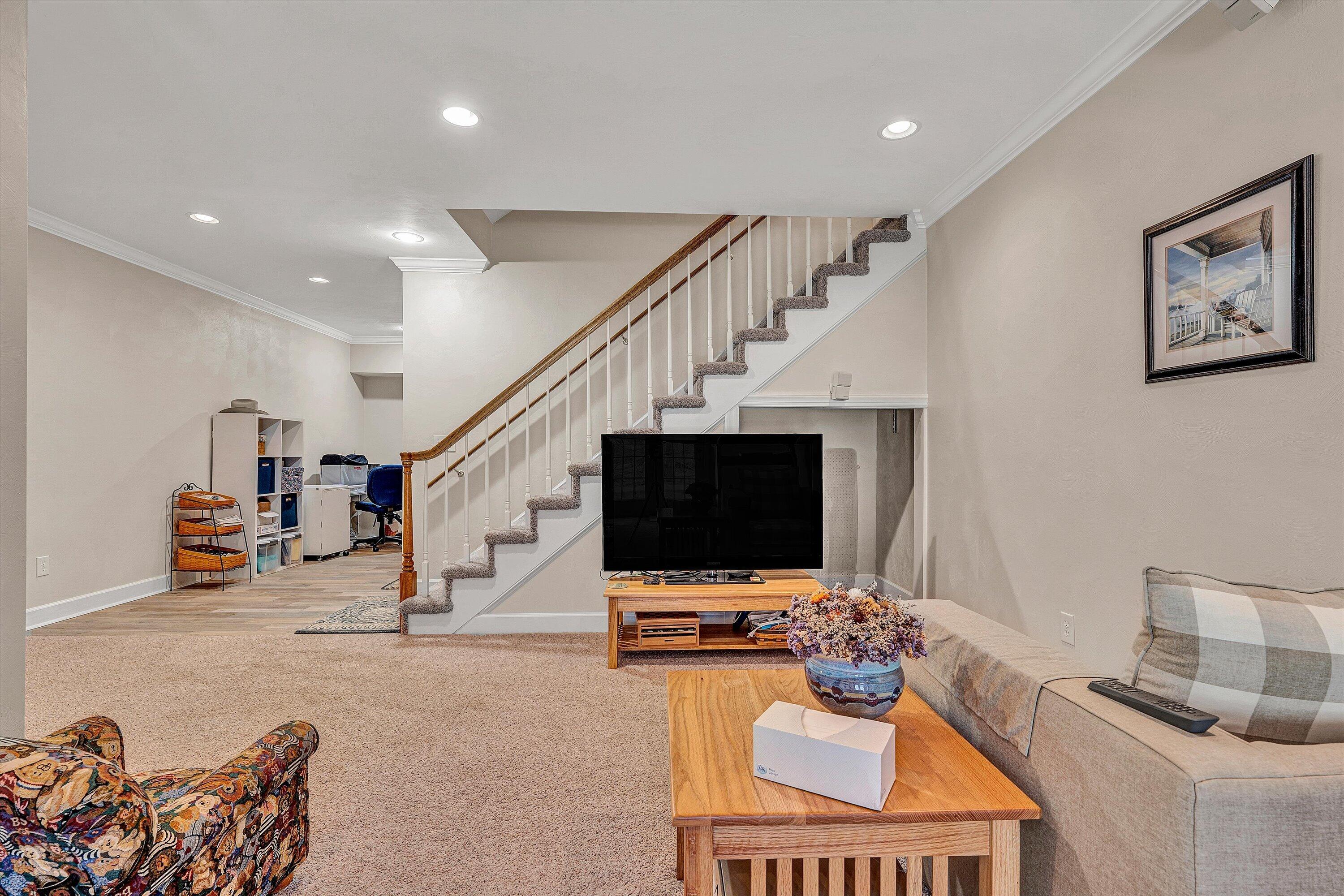 5671 Split Rail Lane Roanoke, VA 24018 - Photo 42 of 71 a living room with furniture and a flat screen tv