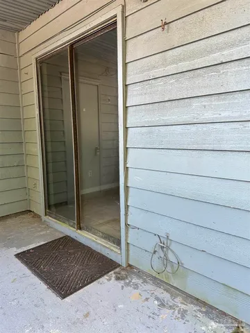 a view of wooden door