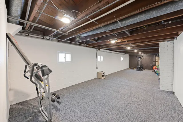 a view of room with gym equipment