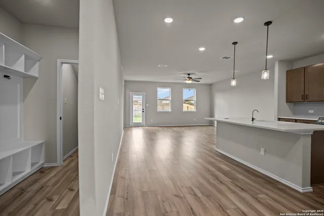 a view of a kitchen and a sink