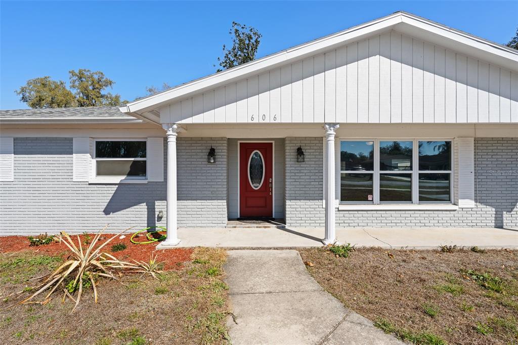 a front view of a house