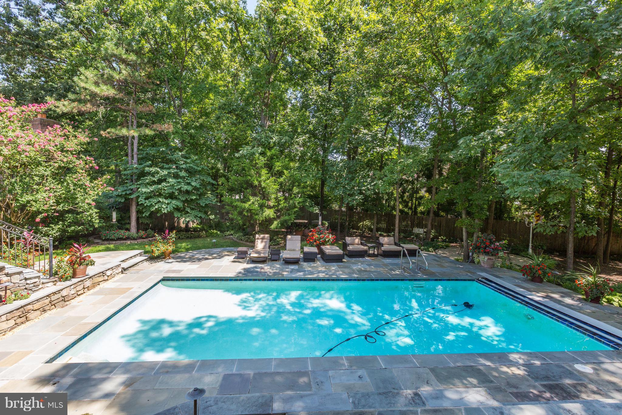 10101 Ormond Road Potomac, MD 20854 - Photo 13 of 30 a view of yard with swimming pool and trees in the background