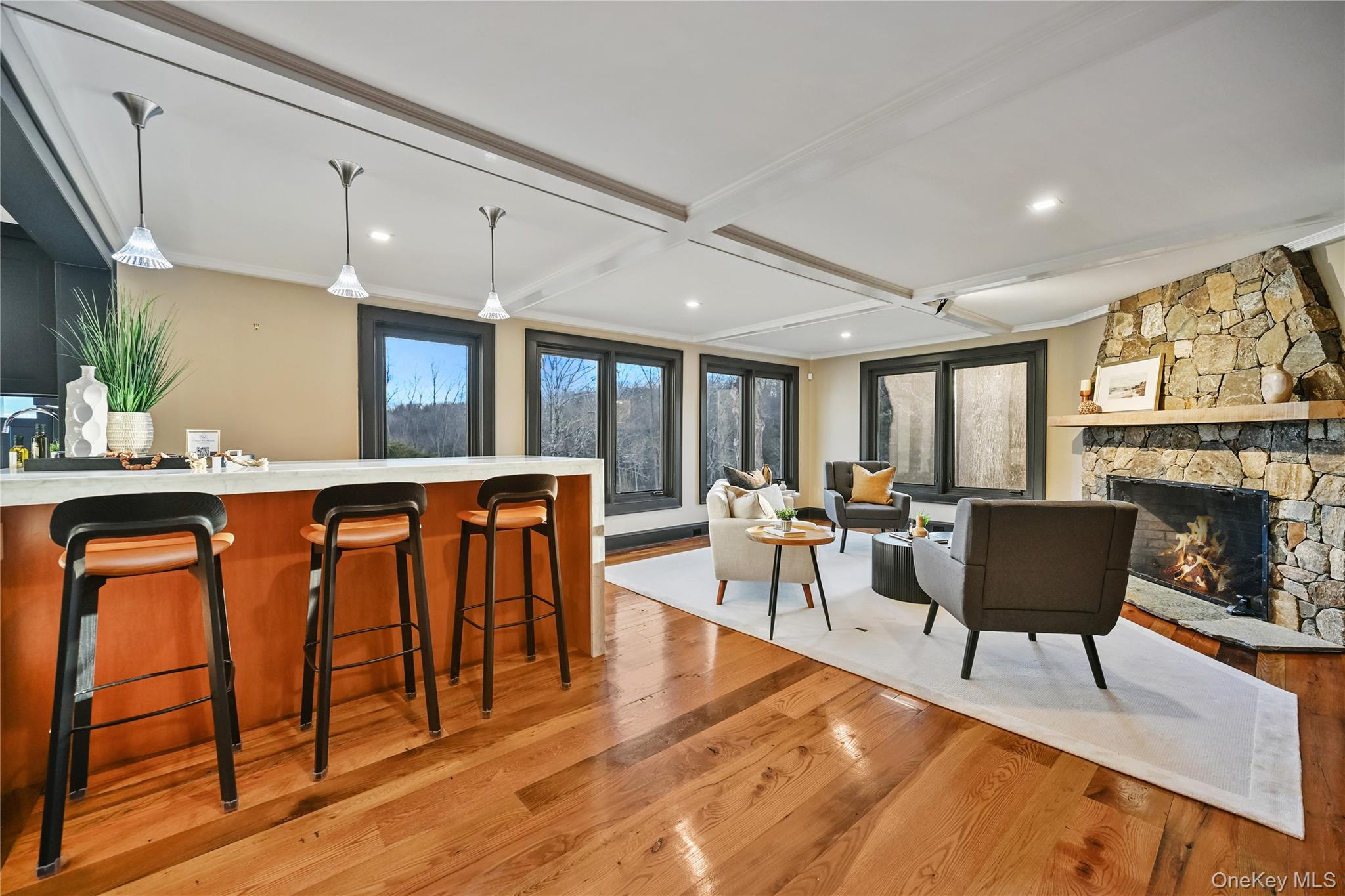 151-155 Long Ridge Road Danbury, CT 06810 - Photo 46 of 48 a living room with furniture a large window and wooden floors