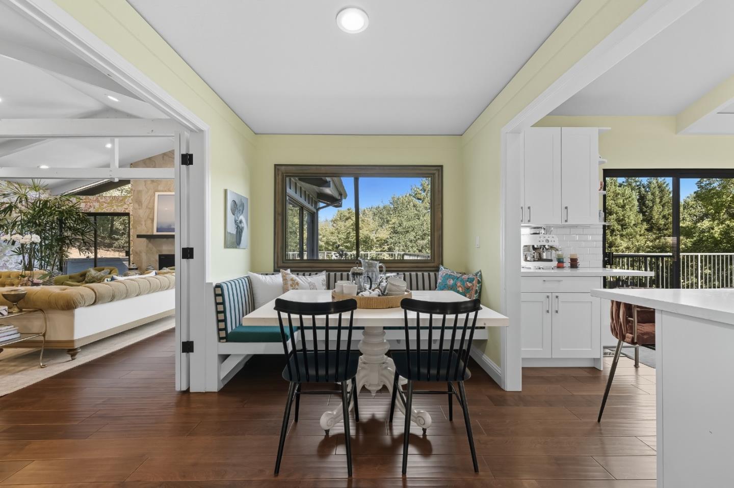27464 Altamont Road Los Altos Hills, CA 94022 - Photo 11 of 29 a view of a dining room with furniture window and wooden floor