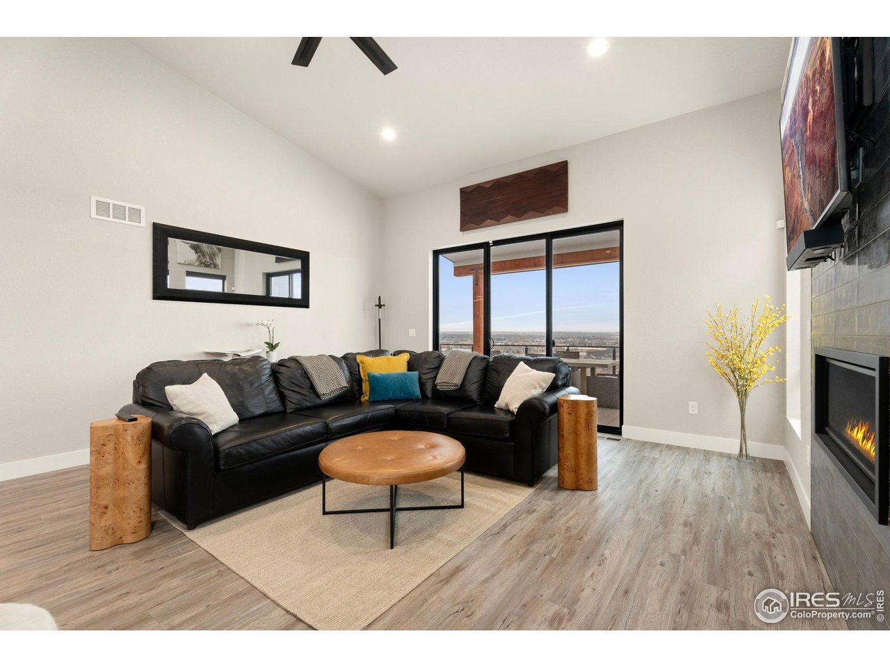 2089 Picture Point Drive Windsor, CO 80550 - Photo 15 of 45 a living room with furniture a flat screen tv and a fireplace