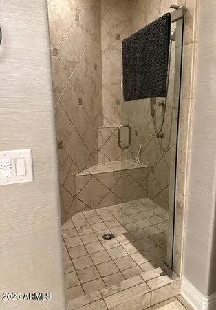 a bathroom with a shower