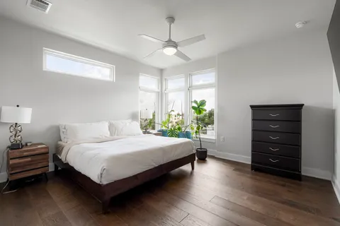 a view of a living room and hardwood floor