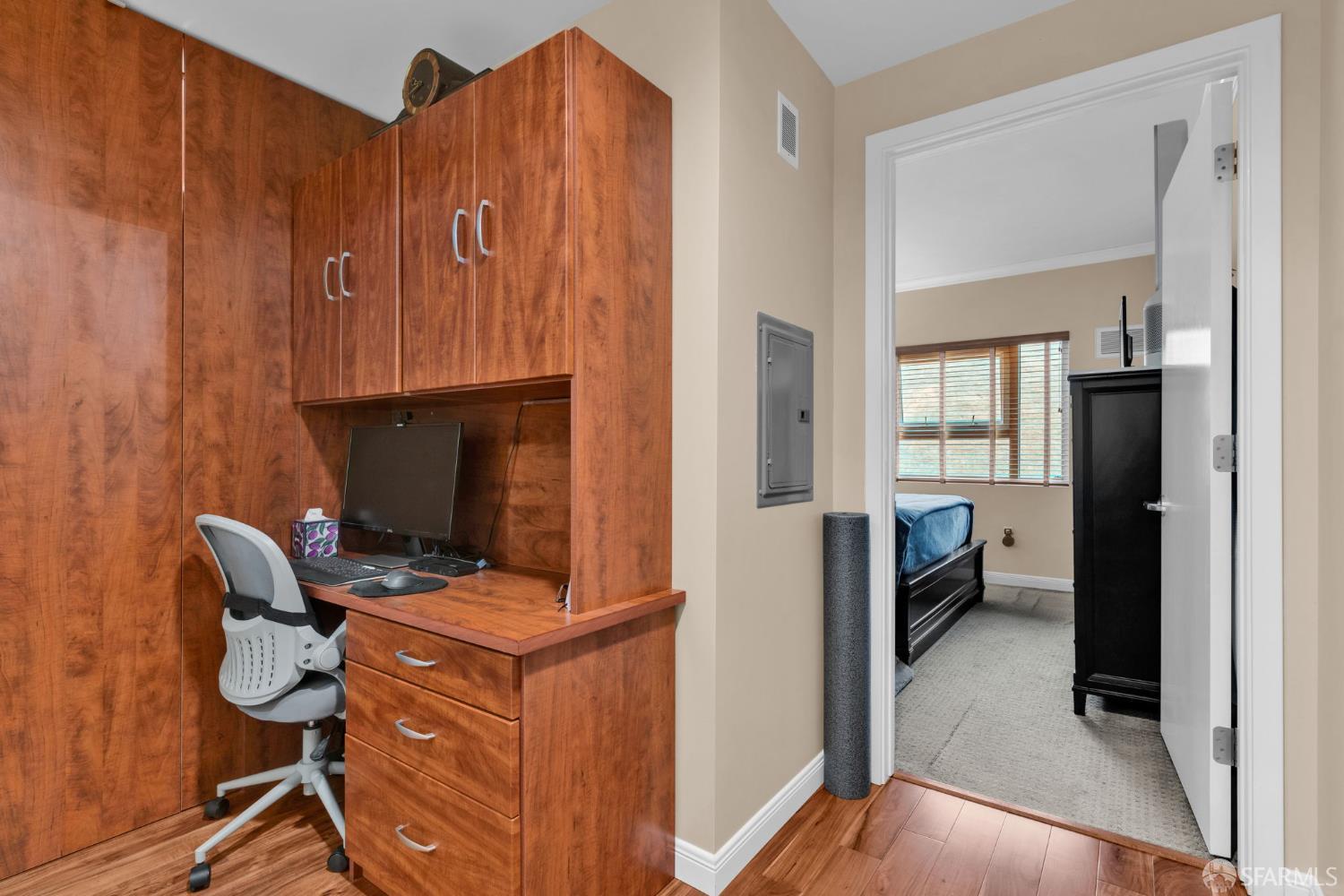1 Mandalay Place, Unit 908 South San Francisco, CA 94080 - Photo 20 of 40 a view of workspace with wooden floor and windows