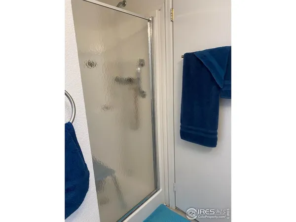 a bathroom with a shower and a sink
