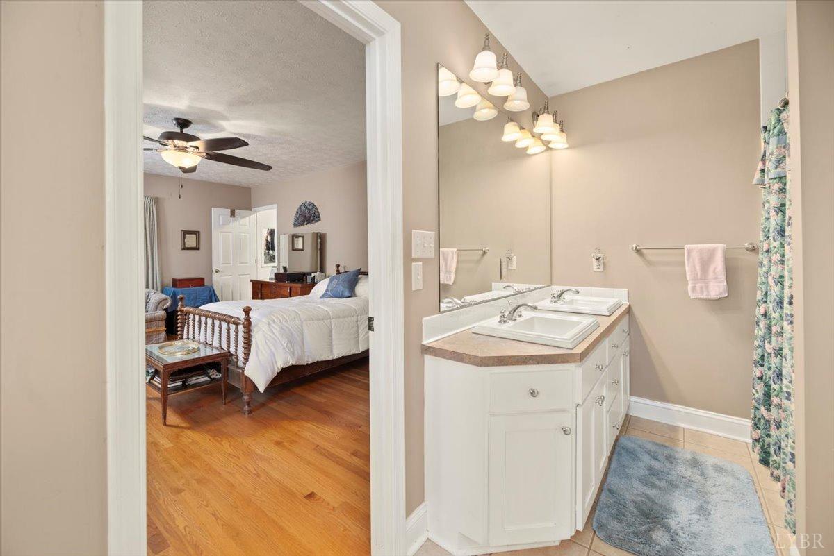 159 Blue Ridge Lane Amherst, VA 24521 - Photo 35 of 71 a en suite bathroom with a sink a mirror and a shower