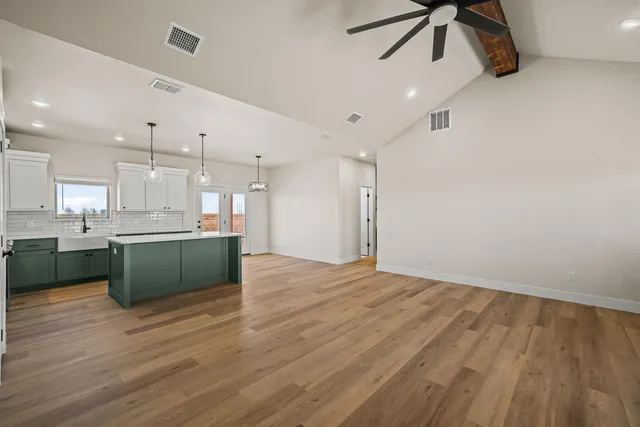 an empty room with a window