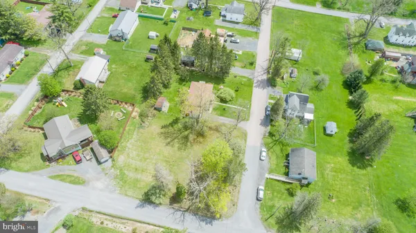 an aerial view of a residential houses
