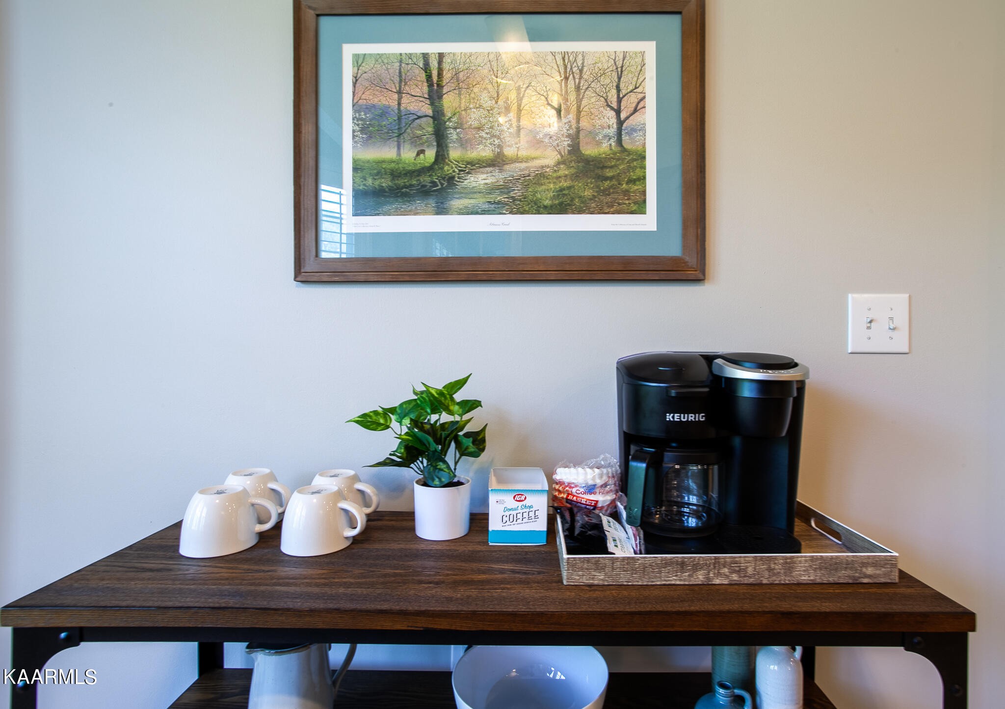 610 Dry Valley Road Townsend, TN 37882 - Photo 17 of 37 a table with a potted plant on a table and a window