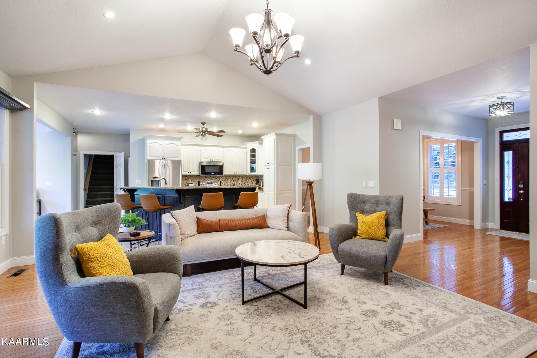 610 Dry Valley Road Townsend, TN 37882 - Photo 10 of 37 a living room with furniture kitchen view and a chandelier