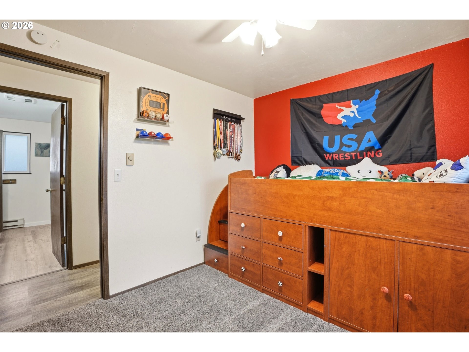 224 6th Street Dayton, OR 97114 - Photo 16 of 37 a bedroom with a bed and a painting on the wall