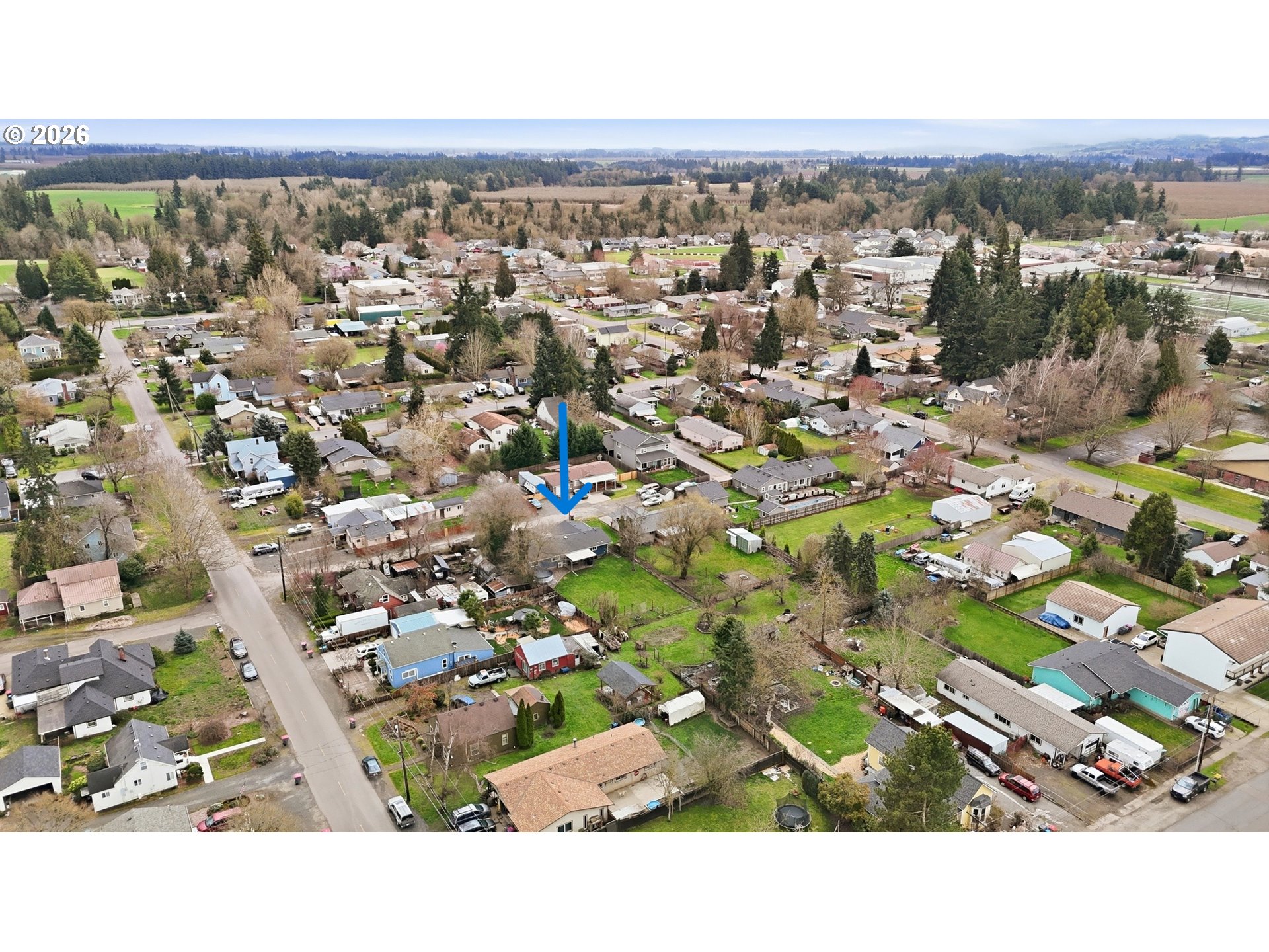 224 6th Street Dayton, OR 97114 - Photo 35 of 37 an aerial view of residential houses with outdoor space