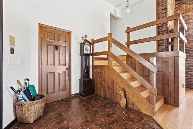 a living room with furniture