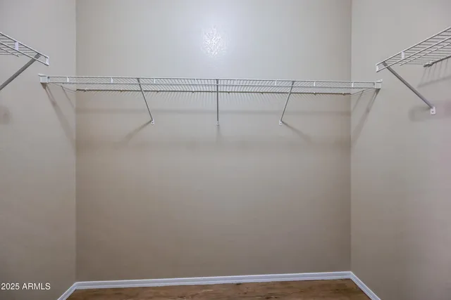 a view of small space with racks on the wall