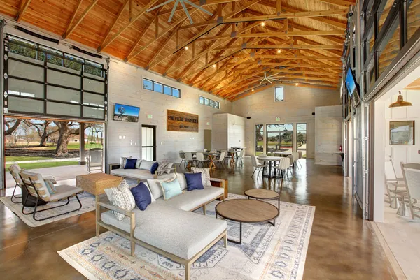 a living room with furniture