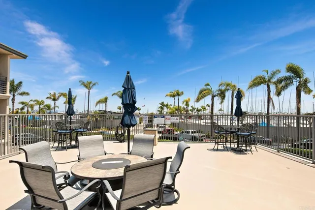 a dining room with furniture and outdoor view