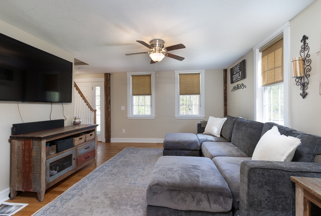 122 Wallace Road Sturbridge, MA 01566 - Photo 3 of 40 a living room with furniture and a flat screen tv