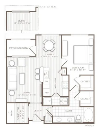 $1,870 | 206 McGowen Street, Unit 2201, Houston, TX 77006