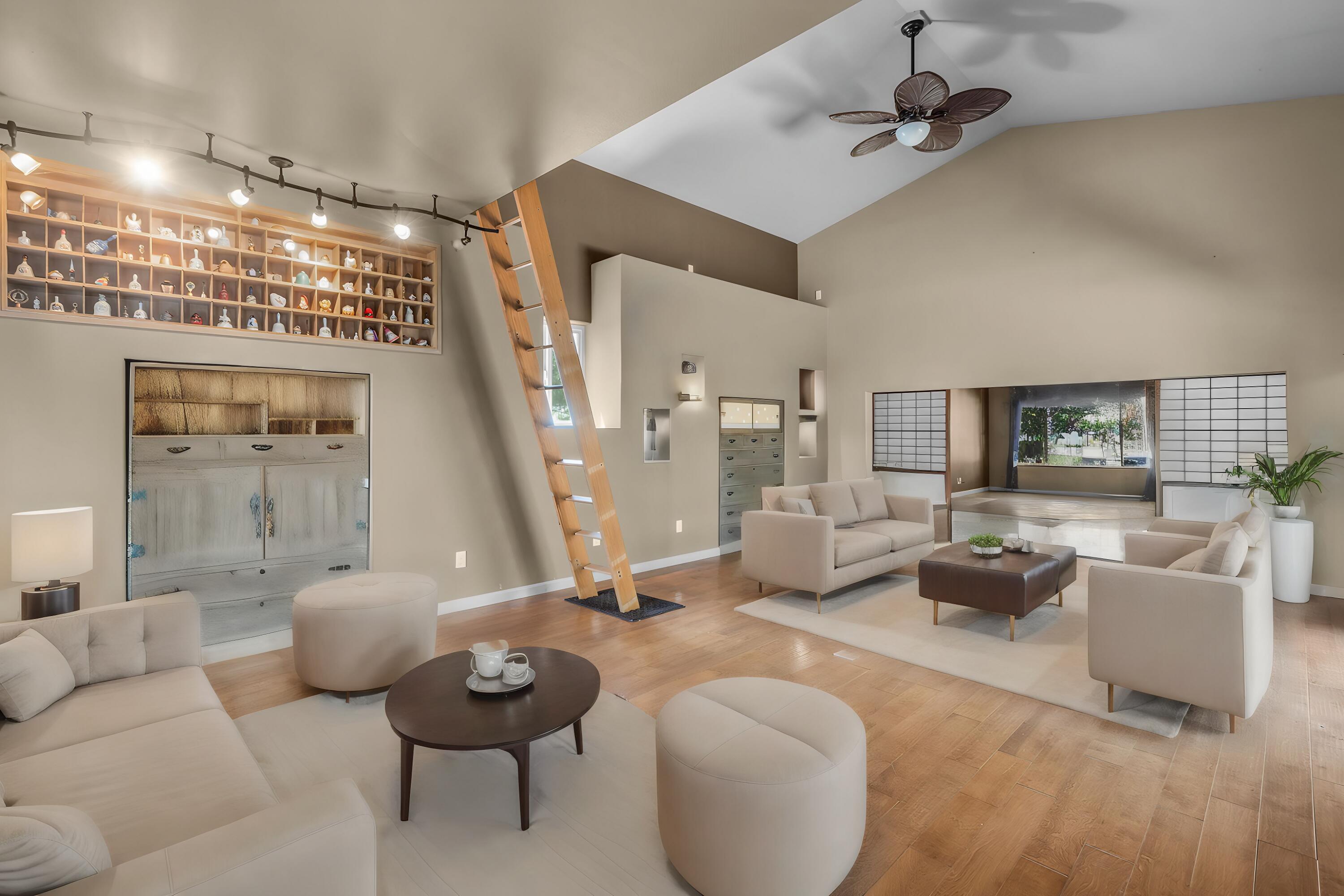 59842 Navajo Road Bend, OR 97702 - Photo 17 of 52 a living room with furniture and a chandelier