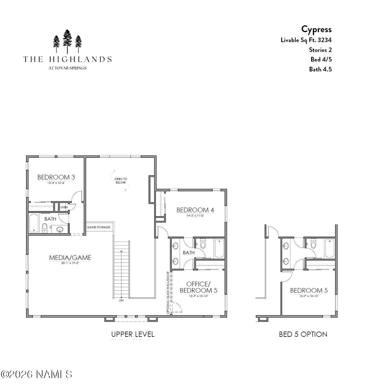 1925 Flower Spring Trail Flagstaff, AZ 86005 - Photo 4 of 4 Cypress Floorplan_Upper Level