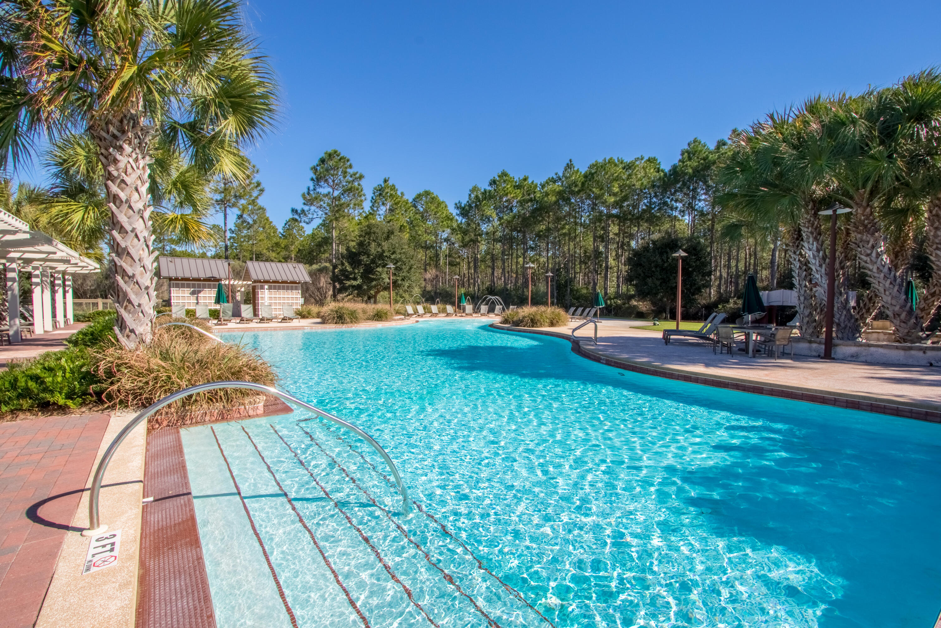 129 Windrow Way Inlet Beach Inlet Beach, FL 32461 - Photo 23 of 26 a view of swimming pool with outdoor seating and trees in the background