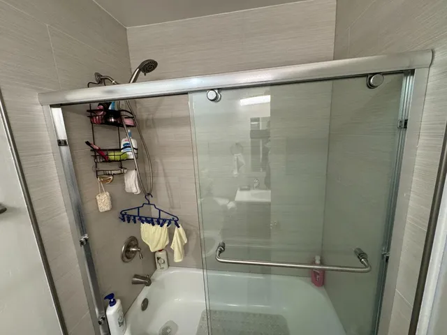 a bathroom with a shower