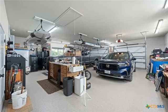 a view of a garage with stuff