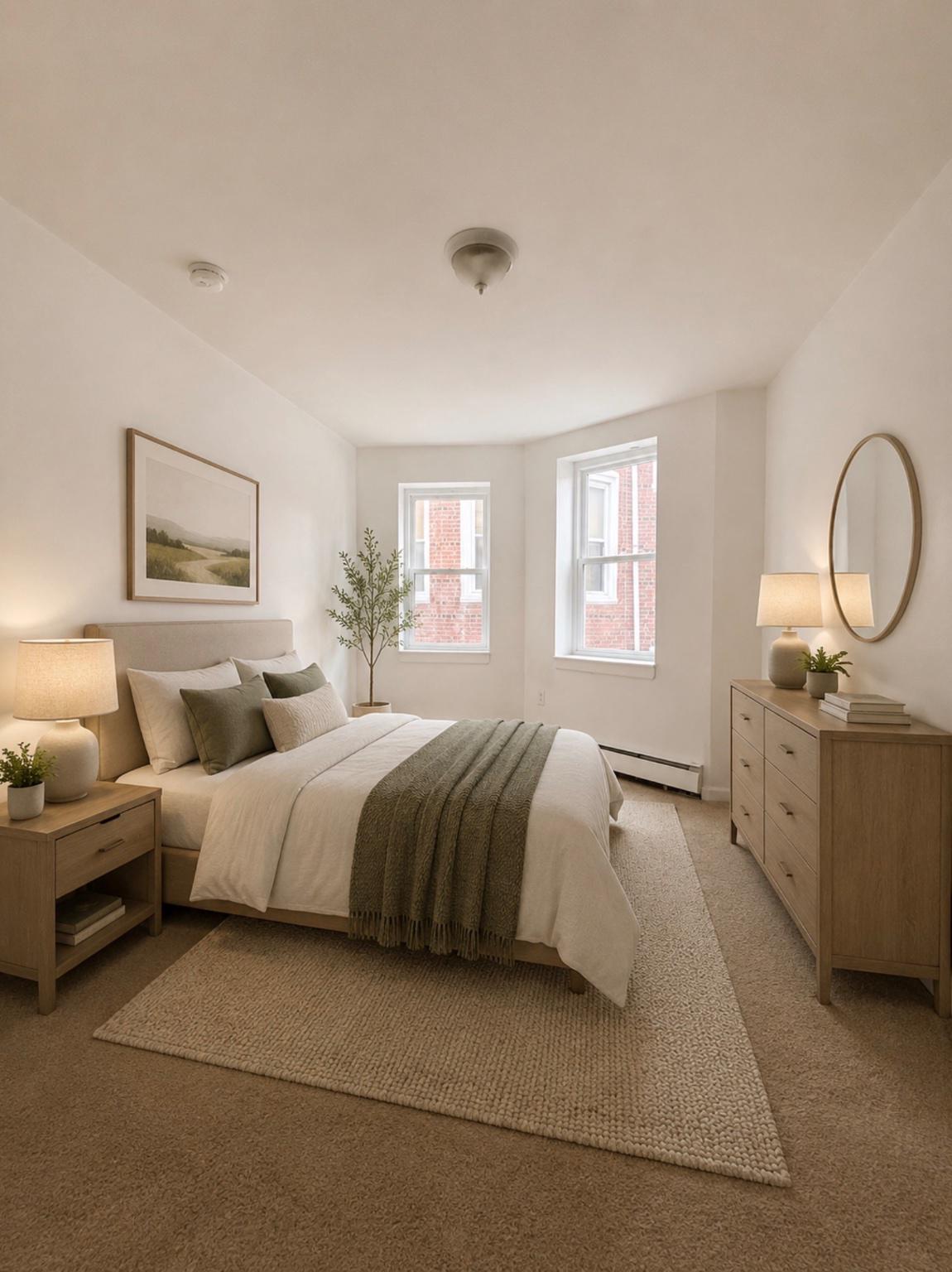 822 Wynnewood Road, Unit 2 Philadelphia, PA 19151 - Photo 7 of 15 a bedroom with bed mirror and window