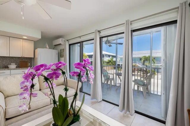 a view of a chairs and table in patio