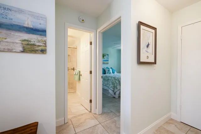 a view of a hallway with a elevator