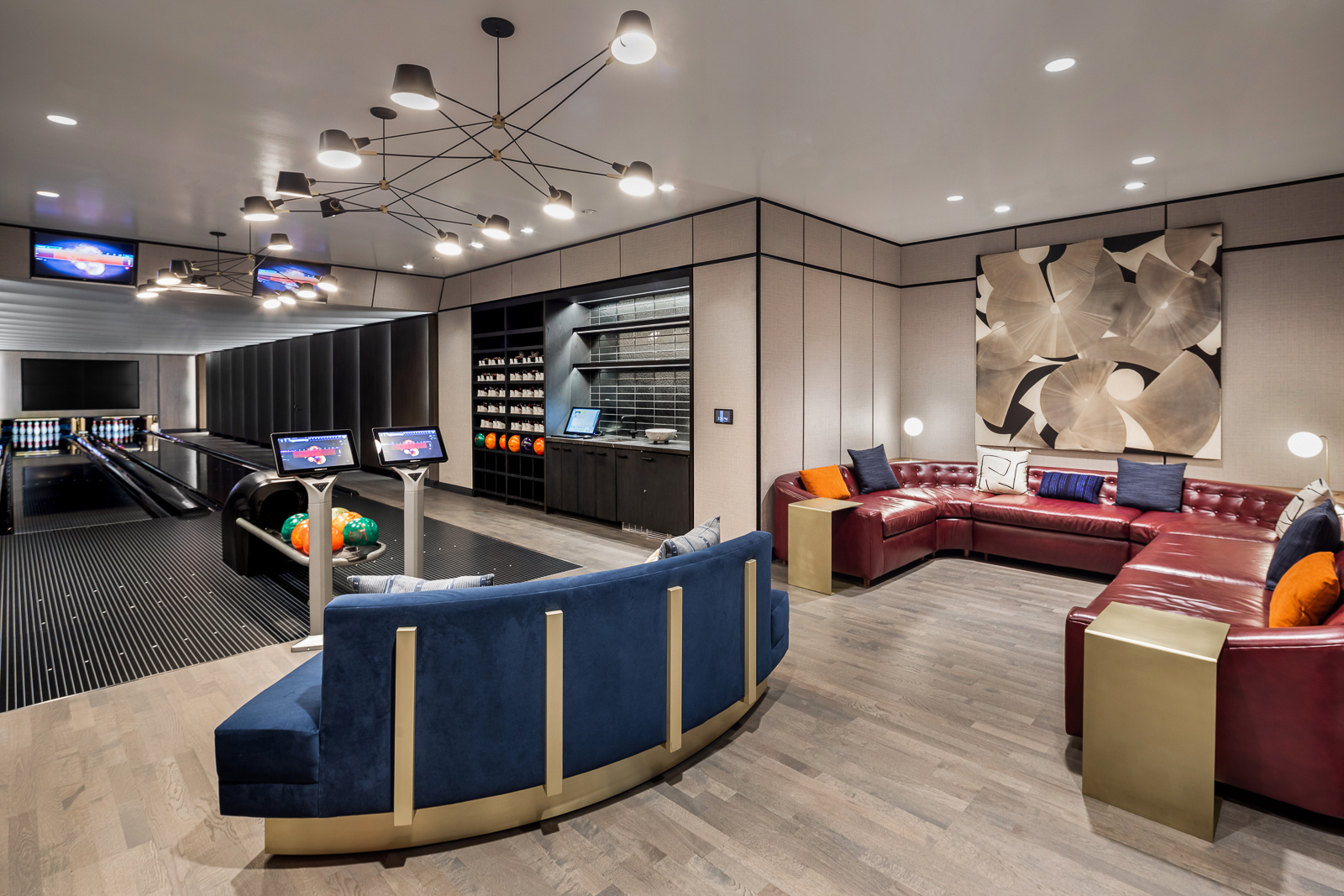 252 South Street, Unit 77B Manhattan, NY 10002 - Photo 12 of 43 a living room with furniture and a flat screen tv