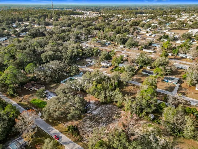 an aerial view of residential houses with city view