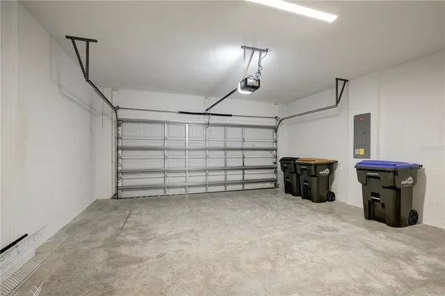 a view of a garage with furniture