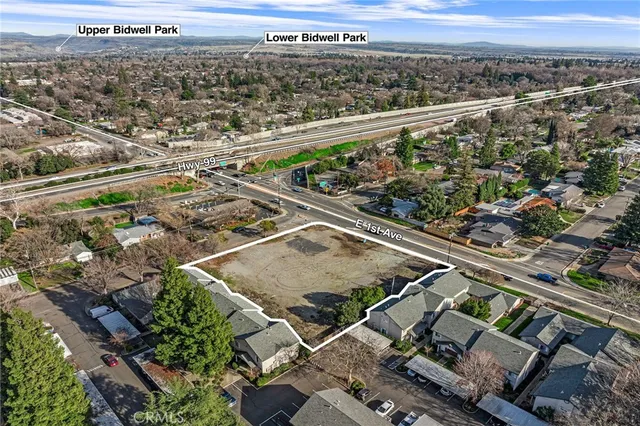 an aerial view of a city