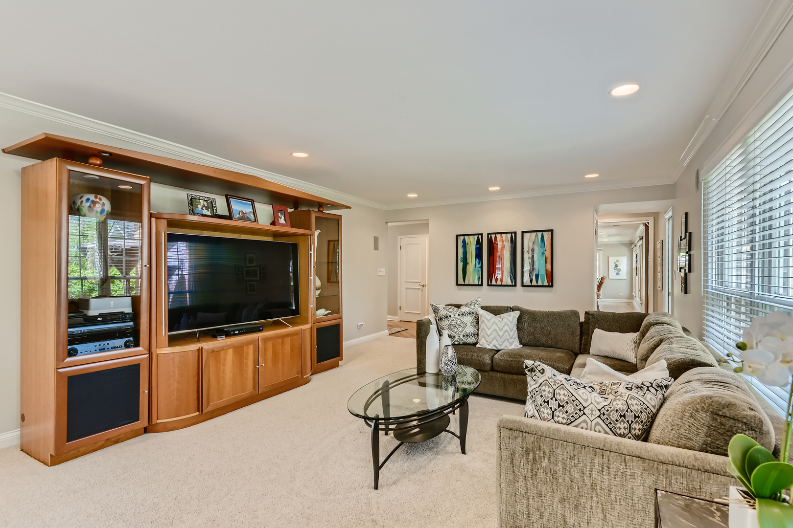 506 Warwick Road Deerfield, IL 60015 - Photo 15 of 34 a living room with furniture and a flat screen tv