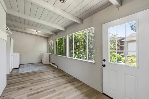 a view of porch with a tv