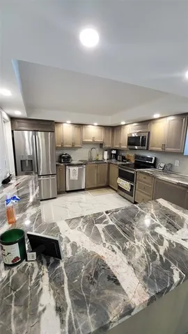 a room with table and couch