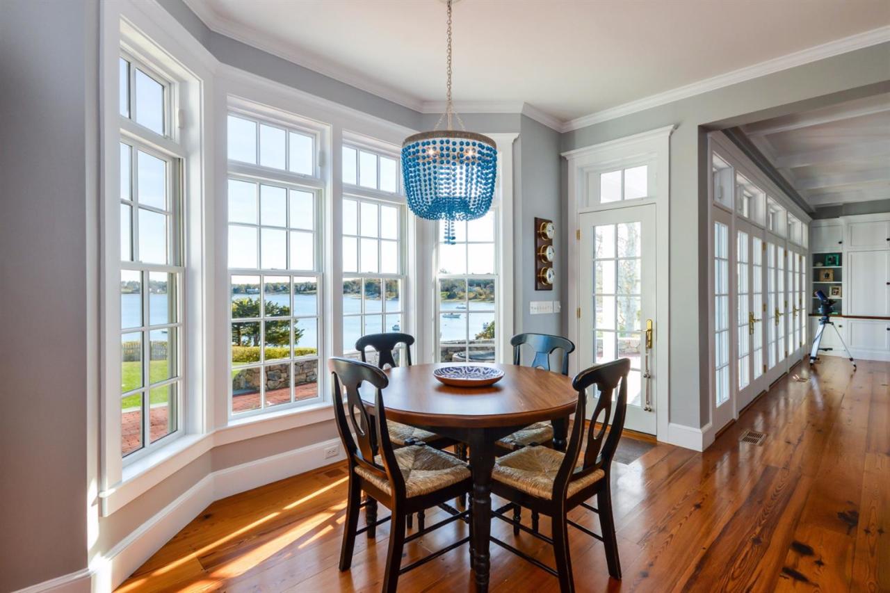 344 Fox Hill Road Chatham, MA 02633 - Photo 14 of 35 a view of a dining room with furniture large windows and wooden floor