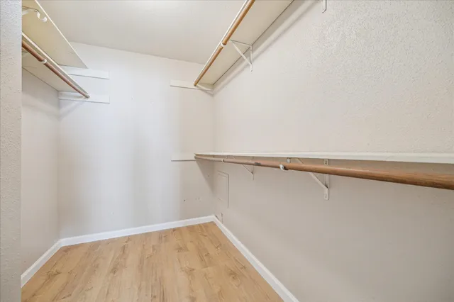 a view of small space with racks on the wall