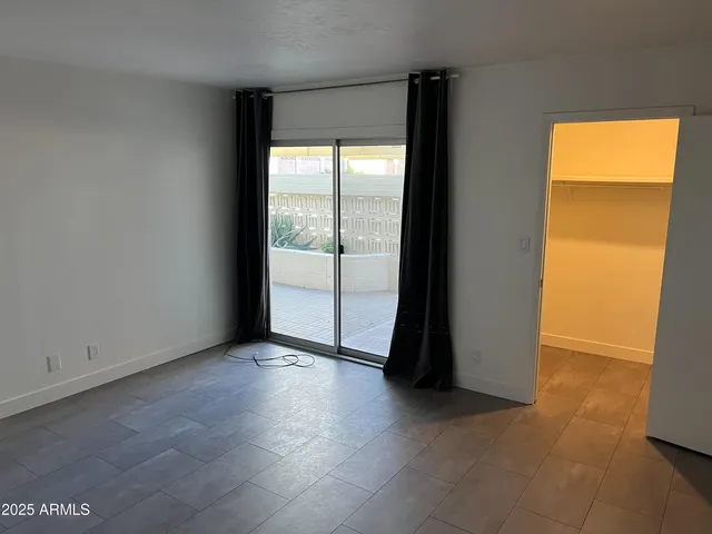 an empty room with a window