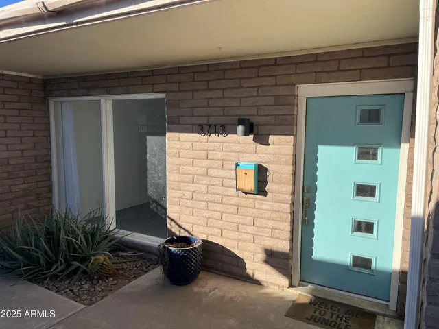 a view of building with potted plant