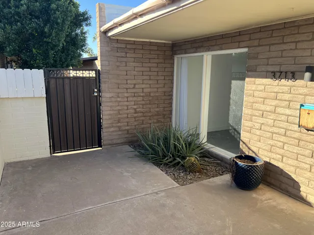 a view of backyard with outdoor space and trees