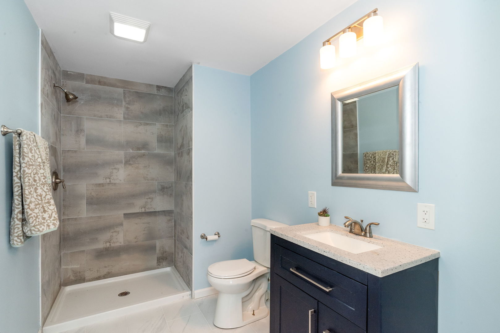 3821 East Wonder Lake Road Wonder Lake, IL 60097 - Photo 6 of 28 a bathroom with a sink toilet and shower