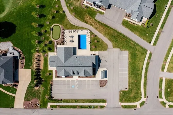 an aerial view of a house
