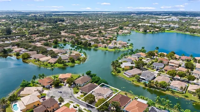 an aerial view of multiple house